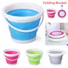 10L/5L/3 Collapsible Bucket Portable Folding Bucket Lid Silicone Car Washing Bucket Children Outdoor Fishing Travel Home Storage 211215