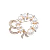 Pins, Brooches Classic Imitation Pearl Clear Rhinestone Pin Corsage For Women Wedding Party Dress Sweater Pins Jewelry Accessories