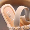 2022 meisjes geweven sandalen mode retro set van voeten strand schoenen buitenkleding casual platte sandalen baotou leisure sandalen 21-36 G1218