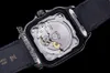 GF V2 WSSA0039 MIYOTA 9015 Automatische Mens Horloge Groot Staal ADLC Black Dial White Roman Markers Lederen Strap 40mm Super Edition 2021 Puretime