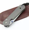 2021 HW269 Cuchillo plegable Mango de titanio Cabeza en T D2 Acero Lavado de piedra Campo de supervivencia Campamento Alta dureza Cuchillos portátiles al aire libre Equipo de protección