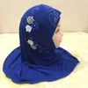 2021 Muslim Kids Girls Hijab Islamic Headscarf Flower Scarf One Piece Amira Barn Ramadan Mellanöstern Full Cover Head Wraps