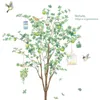 Green Tree Wall Sticker Vinile Soggiorno della casa Decor Poster Primavera Birds Decalcomania rimovibile 210705