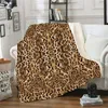 Coperta stampata leopardo 3D car office Coperte invernali Felpa con cappuccio Fasce Biancheria da letto Trapunta Pisolino Natale Tappeto per la casa 150 * 130 cm WLL487