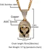 Hip Hop Skull Bling Wisiant Naszyjnik Mikro Pave Cubic Zirconia z łańcuchem 18 -KT Gold Jewelry Akcesoria Akcesoria Lover Dift273C