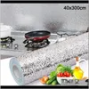 Décor Home & Gardenkitchen Wall Paper Waterproof Oil Proof Aluminum Foil Stickers Self Adhesive Wallpapers Stove Wallpaper Drop Delivery 202