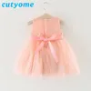 Girl039s Abiti 04 anni Neonate Abito in pizzo Bambino Bambini Fiore rosa Principessa Tutu Party Estate Vestito estivo bianco Childre4134019