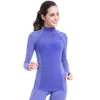 Marca Tracksuit Térmica Underwear Mulheres Inverno Rápido Seco Alta Elastic Longo Longo Underwear Pacote de Calor Mulheres Quente Dois Peça Set 211211