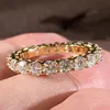 オリジナル925スターリングシルバーホワイトTopaz Gemstoneリング指の高級エメラルド結婚式の婚約バンドリング女性ジュエリーのセット