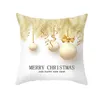 Biały Złoty Wesołych Świąt Poszewka Poduszka Pokrywa Peach Skóry Boże Narodzenie Dekoracje Dla Domu Xmas Ornament Szczęśliwego Nowego Roku Prezenty XD24938