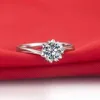 0.5 Carat Brilhante Floco de Neve Diamante Noivado Platinum 950 Anel de Casamento