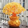 19 cm Albero di cristallo naturale Ornamenti per alberi di denaro Stile bonsai Ricchezza Fortuna Ornamenti Feng Shui Decorazioni per la casa (con monete d'oro e base) 210318