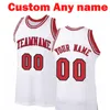 Özel DIY Tasarım Chicago Herhangi sayıda Jersey 00 Mesh Basketbol Kazak Kişiselleştirilmiş Dikiş Takım Adı ve Numbe Kırmızı Beyaz Siyah Nakış