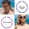 Boho colliers pendentif Handmad Doux Poterie Argile 6mm disque Surfer Choker Plage Collier Collier pour Femmes Fille Vacances Bijoux