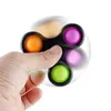 Fidget Spinner negro Juguete Dedo Descompresión Juguetes Spinning Top Push Pop Bubble Sensory Hand Fingertip Spinners al por mayor