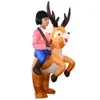 Kids Christmas Reindeer Inflatable Costume Suit Blow Up Inflatable Fancy Dress Jumpsuit for Dress Up Party Stage Performance Q0910