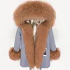 garder au chaud fourrures de mouton de Mongolie marron garniture patte de boutonnage fourrures mukla femmes parka kaki doublure en fourrure de lapin blanc camouflage longues parkas veste en toile de neige