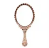 Handheld Makeup Mirrors Romantic vintage Lace Hand Hold Mirror with Handle Oval Round Cosmetic Tool Dresser Gift3579536