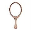 Handheld Makeup Mirrors Romantic Vintage Lace Hand Hold Mirror med handtag Oval Round Cosmetic Tool Dresser Gift6458994