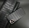Krokodilmönster PU Läder Enkla telefonfall för iPhone 12 Mini 11 Pro XR XS Max X 8 7 Plus Shocksäker Drop Protection Soft Hud Protective Luxury Designer Case