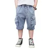Meninos curtas jeans verão crianças casuais denim calças 4y-13y crianças menino macio algodão bolso carga reta 210723