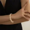 Goth na moda strass strass C forma pulseira aberta mão chunky torcido link link pulseira pulseira para casal jóias