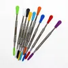smoking 100pcs wax dabber dab tool with silicone tips 120mm stainless steel dabbers cleaning tools glass bowls quartz nails