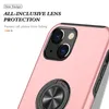 Luxe mode cool ring telefoonhoes voor iPhone 14 13 12 11Pro Max 8 7 6s plus 360 graden spin 2 in 1 anti-fall cover