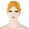 Ethnic Clothing Trendy Solid Color Lady Turban Bonnet Soft Stretch India Wrap Head Scarf Knot Inner Hijabs For Women Muslim Headdress Hijab