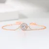 Rund Micro Mosaic Cz Crystal Rose Gold Färg Armband Mode Österrikiska Kristall Smycken För Kvinnor HotSale H165