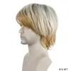 11 inches Men's Synthetic Wig Light Blonde Perruques de cheveux humains Simulation Human Hair Wigs WIG-M27