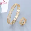 Bangle Chuhan süßes vierblattklee eingelegtes Zirkonkupferarmband Romantische Frauen Charme koreanischer Modeschmuck C626276e