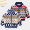 Winter Warm 2-12 Jahre Kinder Outwear Mäntel Geometrische Verdickung Plus Velet Rollkragen Pullover Jacke Für Kinder Baby Jungen 210701