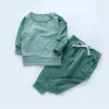 Kleding sets baby kinderen 0-24M geboren jongen gestreepte kleding schattige pullover top en broek outfits set 1551 b3