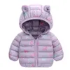 가을 어린이 의류 소녀 다채로운 코트 겨울 어린이 목화 후드 재킷 210916