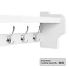 Coat Hooks with Shelf, 31 inches Wall Mounted Hanging Rack 6 Dual Metal Rails for Hallway Bathroom Living Room Bedroom, White