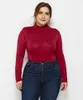 Macacões das mulheres Macacão Plus Size Bodysuit Mulheres Manga Longa Turtleneck Sólido Bodycon Sexy Streetwear Macacões Corpo Femme 4XL 5XL 6XL