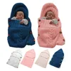 Born Baby Wrapped Deken Anti-Shock Wikkelhanddoek Baby Hooded Slaapzak Winter Slaapzak Deken 211025