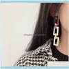 Charm Jewelryhigh-Grade Indelible Earrings, Geometric Real Gold Long Electroplating Cool Style Earrings Drop Delivery 2021 Ekhte