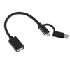 2 in 1 USB 3.0 OTGアダプタナイロン編組ケーブルマイクロUSBタイプCデータ同期アダプタHuawei MacBook Type-C OTG