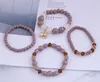 4 pçsset bohemia contas de resina cristal pedra pulseiras para mulheres bijoux elefante encantador pulseira femme jóias 20218431960