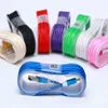 1.5m V8 Nylon gevlochten Micro USB-oplader Kabelgegevens Synchronisatie Kabels met Tape Bracke voor mobiele telefoon