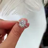 Vecalon Stunning Promise Ring 925スターリングシルバーEmealdカットダイヤモンドCZの婚約の結婚式のバンドリング女性ブライダルジュエリー