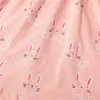 Sommer Kinder Kleidung Kinder Mädchen Blume Wolken Kleid 2-7 Jahre Cartoon Kaninchen Vögel Drucken Prinzessin Kleid Q0716