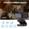 4K 2560*1440P Webcam HD Computer Web with Microphone Autofocus Rotatable USB Camera Video Calling Conference Work