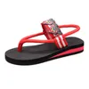 Infradito estivo Sandali con plateau Ciabatte Donna Ciabatte da spiaggia Scarpe con zeppa Nero Rosso A353