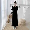 Autumn And Winter Mid-Length Over-The-Knee High-Neck Knitted Dress Loose Sweater Skirt Women 210514