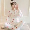 Primavera autunno Ragazze Pigiama Mujer Inverno Comodo Pigiama da donna Imposta manica lunga Kimono Abbigliamento Autunno Bella Sleepwear Suit 211215