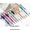 Diamond Ballpoint Pens Crystal Glass Student Writing Metal Ballpen School Office Supplies Bullet Type 1mm Black Refill BH5536 WLY