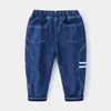 2020 Vinter Nya Baby Boys Jeans Casual Plus Velvet tjockna varma denimbyxor för pojke 2-7 år Toddler Kids Loose Denim Trousers G1220